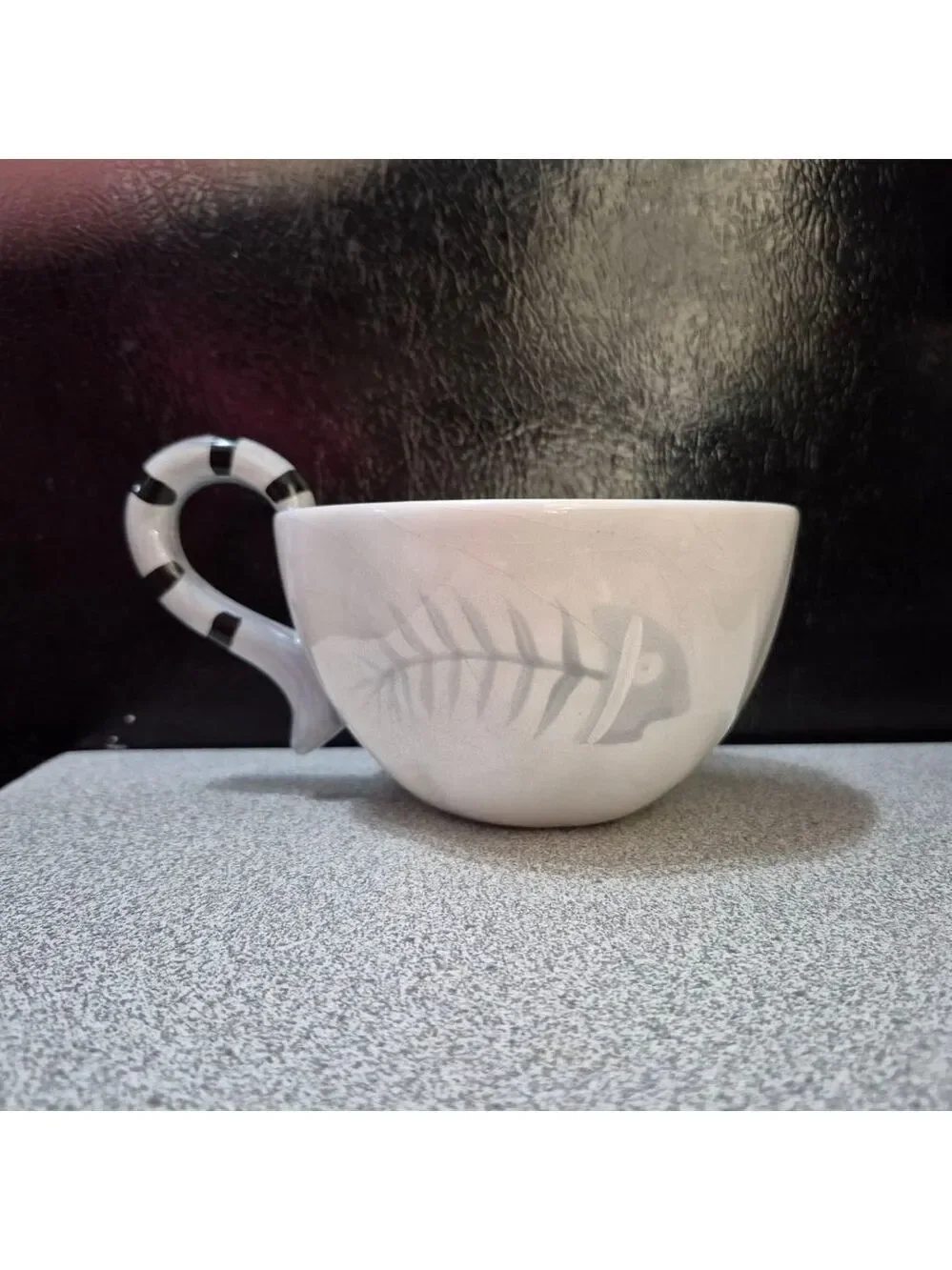 Pier 1 White and Black Cat Themed Mug, One Size